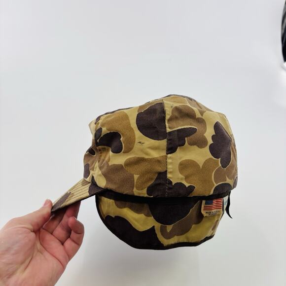 Vintage Duck Camo SnapBack Hat Gore Tex Elmer Fudd Ear Flaps Insulated Hunting - Picture 6 of 7